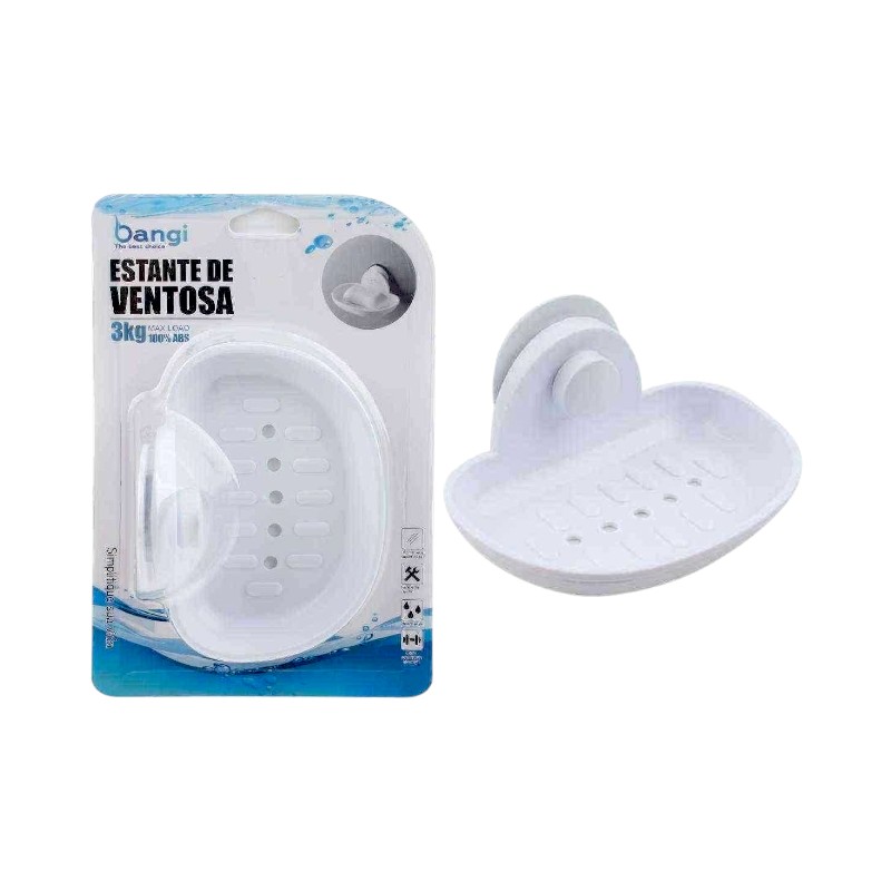 Επιτοίχια σαπουνοθήκη μπάνιου με βεντούζα - 03432