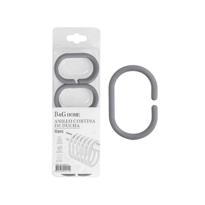 Κρίκοι κουρτίνας μπάνιου - Grey - 21623