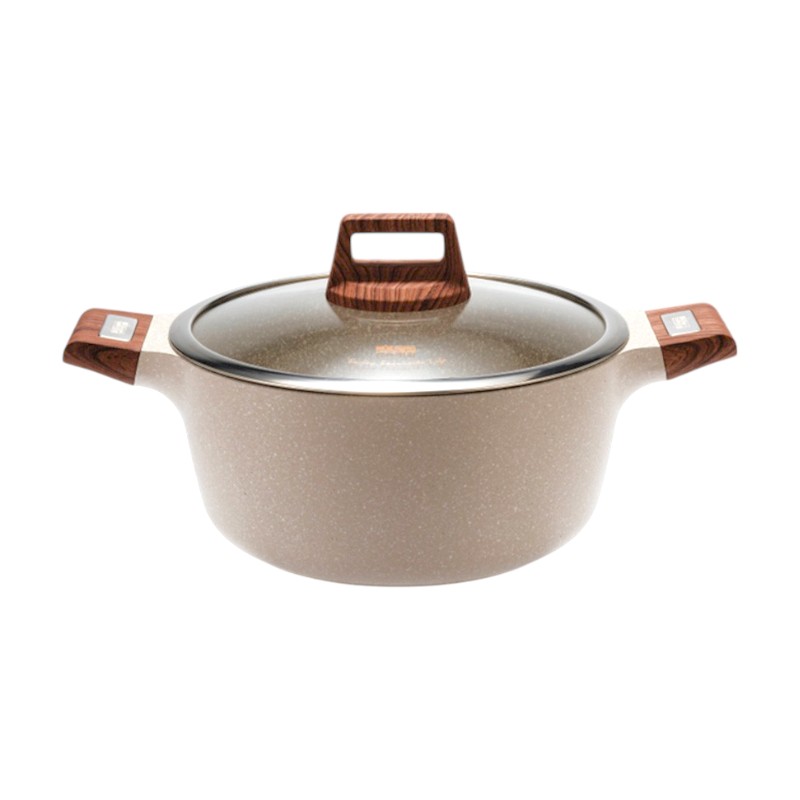 Κατσαρόλα αντικολλητική με καπάκι - 2.7L - CA005-B20-Beige - DSP - 567323