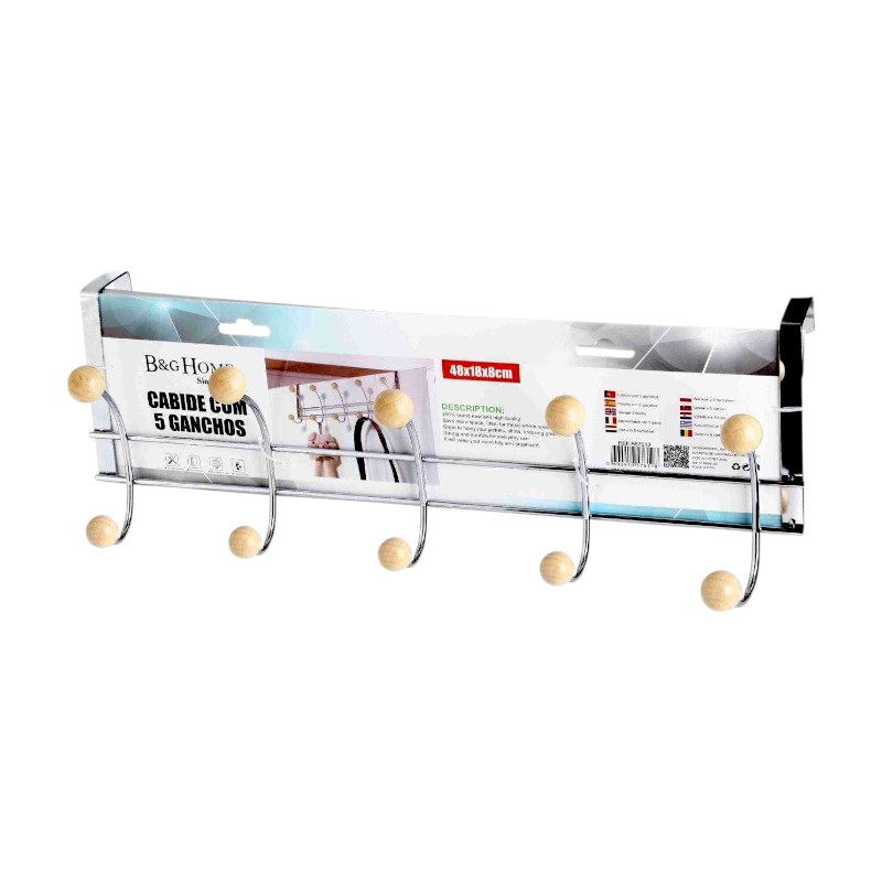 Μεταλλική κρεμάστρα πόρτας 5 θέσεων - 57612