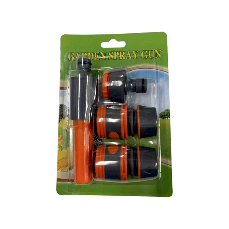 Σετ πιστόλι και ταχυσύνδεσμοι για λάστιχο ποτίσματος - 4pcs - 291420