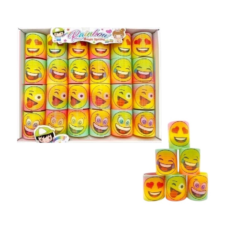 Σετ ελατήρια πολύχρωμα με φατσούλες - 24pcs - SM45-BQT - 215290