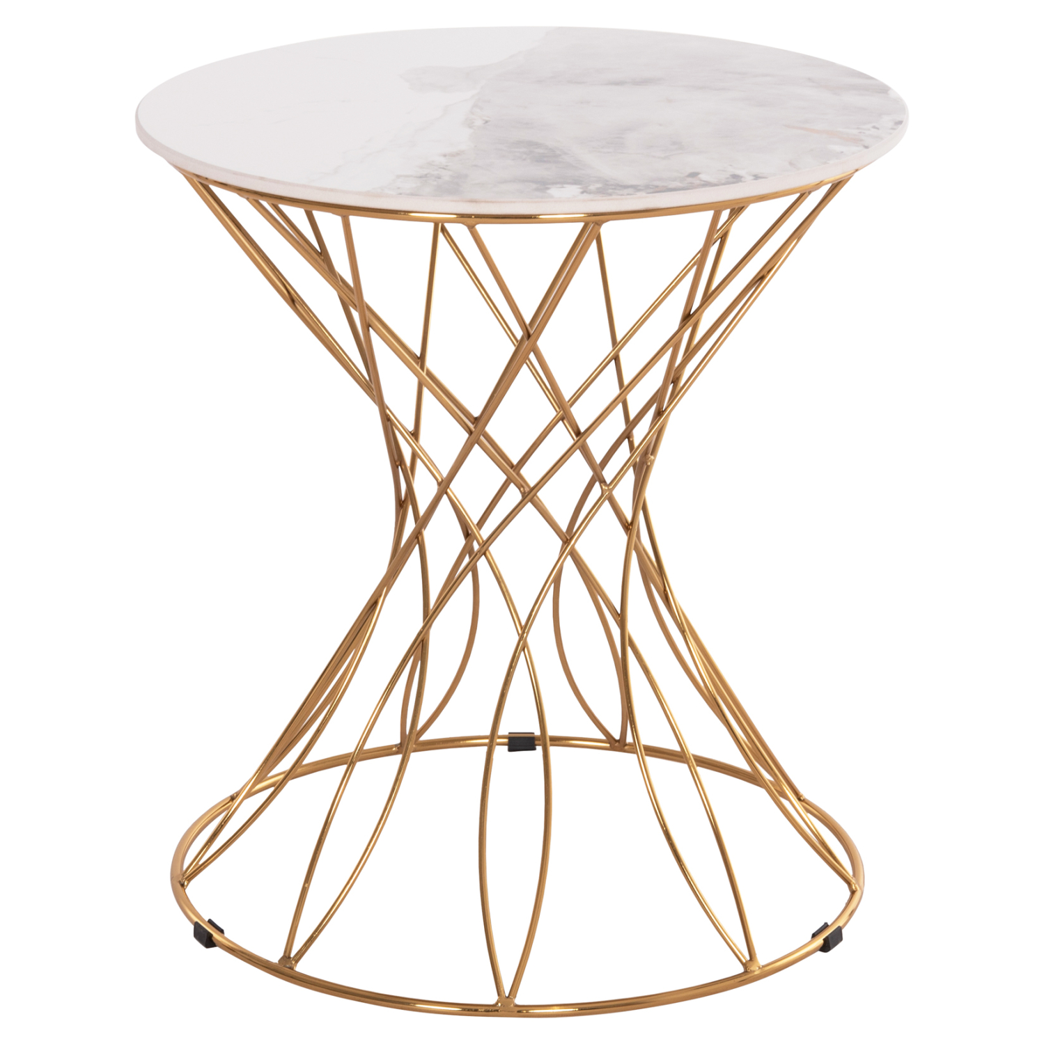 ΒΟΗΘΗΤΙΚΟ ΤΡΑΠΕΖΑΚΙ RUDY HM18037.01 ΚΕΡΑΜΙΚΟ TOP ΛΕΥΚΟ-ΜΕΤΑΛΛΟ ΧΡΥΣΟ Φ45x48,5Υεκ.