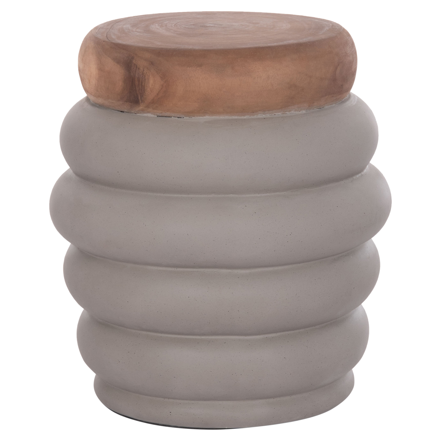 ΤΡΑΠΕΖΙ ΒΟΗΘΗΤΙΚΟ PUFFAT HM18172.03 FIBER CEMENT ΓΚΡΙ- ΞΥΛΟ TEAK TOP Φ45x46Υεκ.