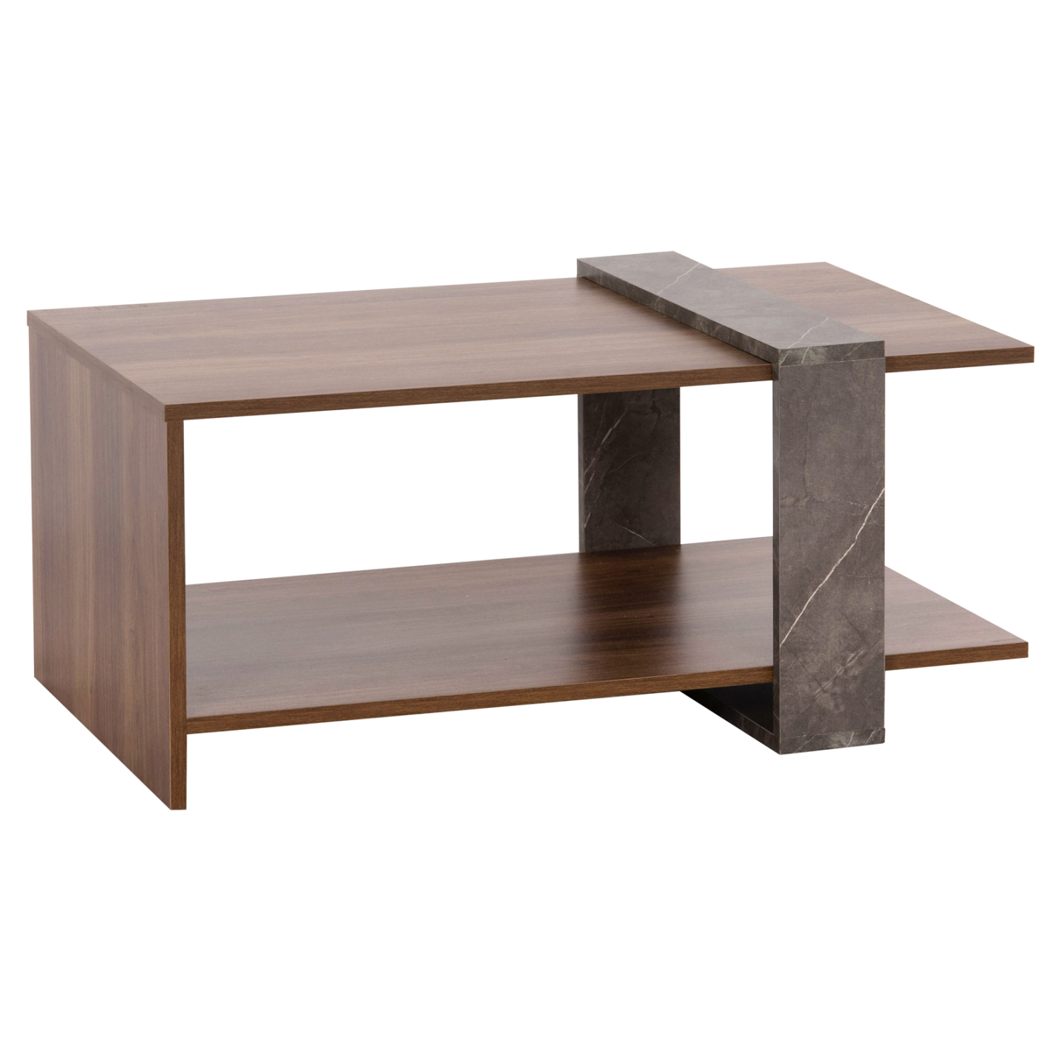 ΤΡΑΠΕΖΙ ΣΑΛΟΝΙΟΥ WILMA HM8950.13 ΜΕΛΑΜΙΝΗ ΣΕ ΦΥΣΙΚΟ-ΓΚΡΙ ΠΕΤΡΑ 80Χ50Χ35Υ εκ.