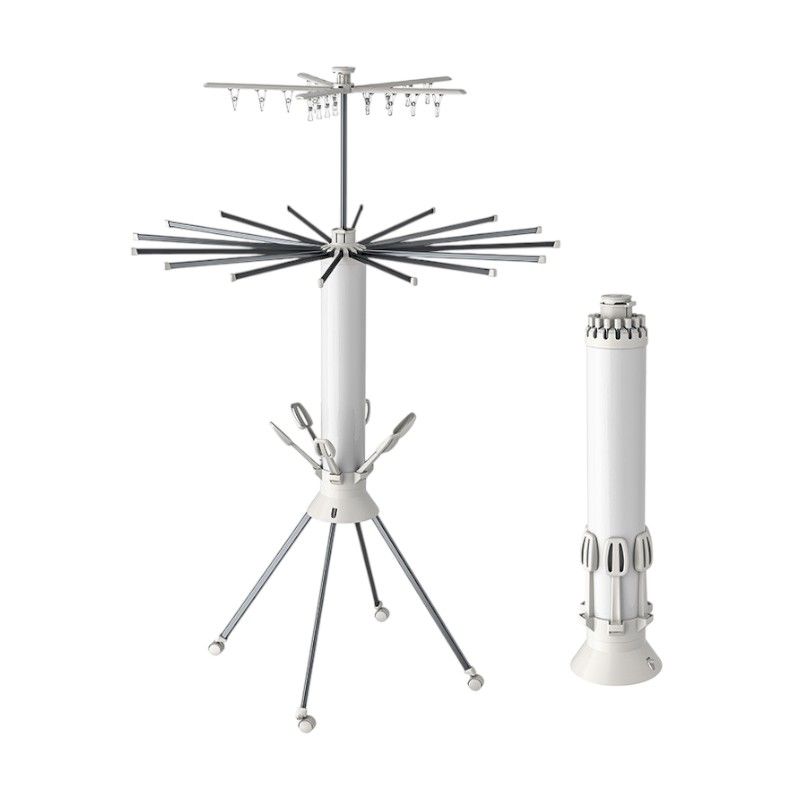 Πτυσσόμενη κρεμάστρα δαπέδου & απλώστρα ρούχων τροχήλατη - 12001-3 - 114258