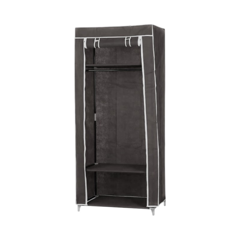 Υφασμάτινη ντουλάπα ρούχων με ράφια - 8875 - 521711 - Dark Grey