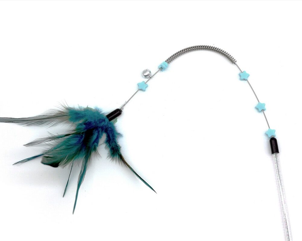 Uniq Pets Παιχνίδι Γάτας Swishy Ράβδος με Πολύχρωμο Φτερό και Ελατήριο