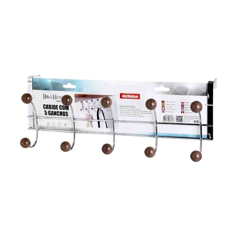 Μεταλλική κρεμάστρα πόρτας 5 θέσεων - 57606