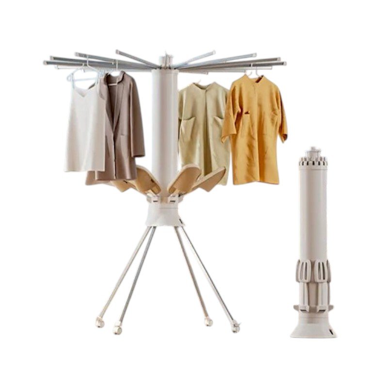 Πτυσσόμενη κρεμάστρα δαπέδου & απλώστρα ρούχων τροχήλατη - 12002-1 - 114265