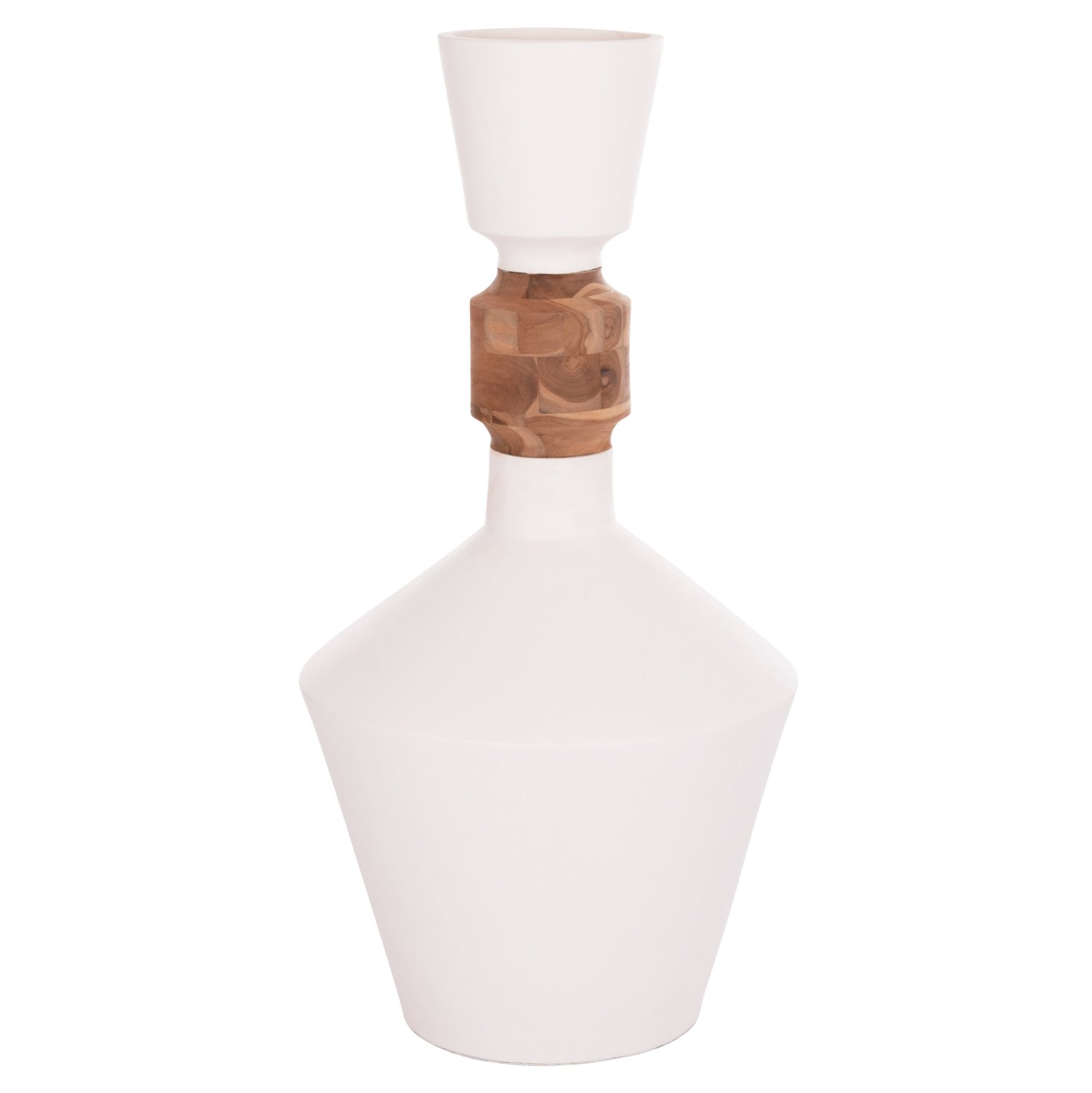 ΔΙΑΚΟΣΜΗΤΙΚΟ ΒΑΖΟ ΔΑΠΕΔΟΥ NEBULA HM4661.02 FIBER CEMENT ΛΕΥΚΟ--ΞΥΛΟ ΤΕΑΚ Φ60x115Υεκ.