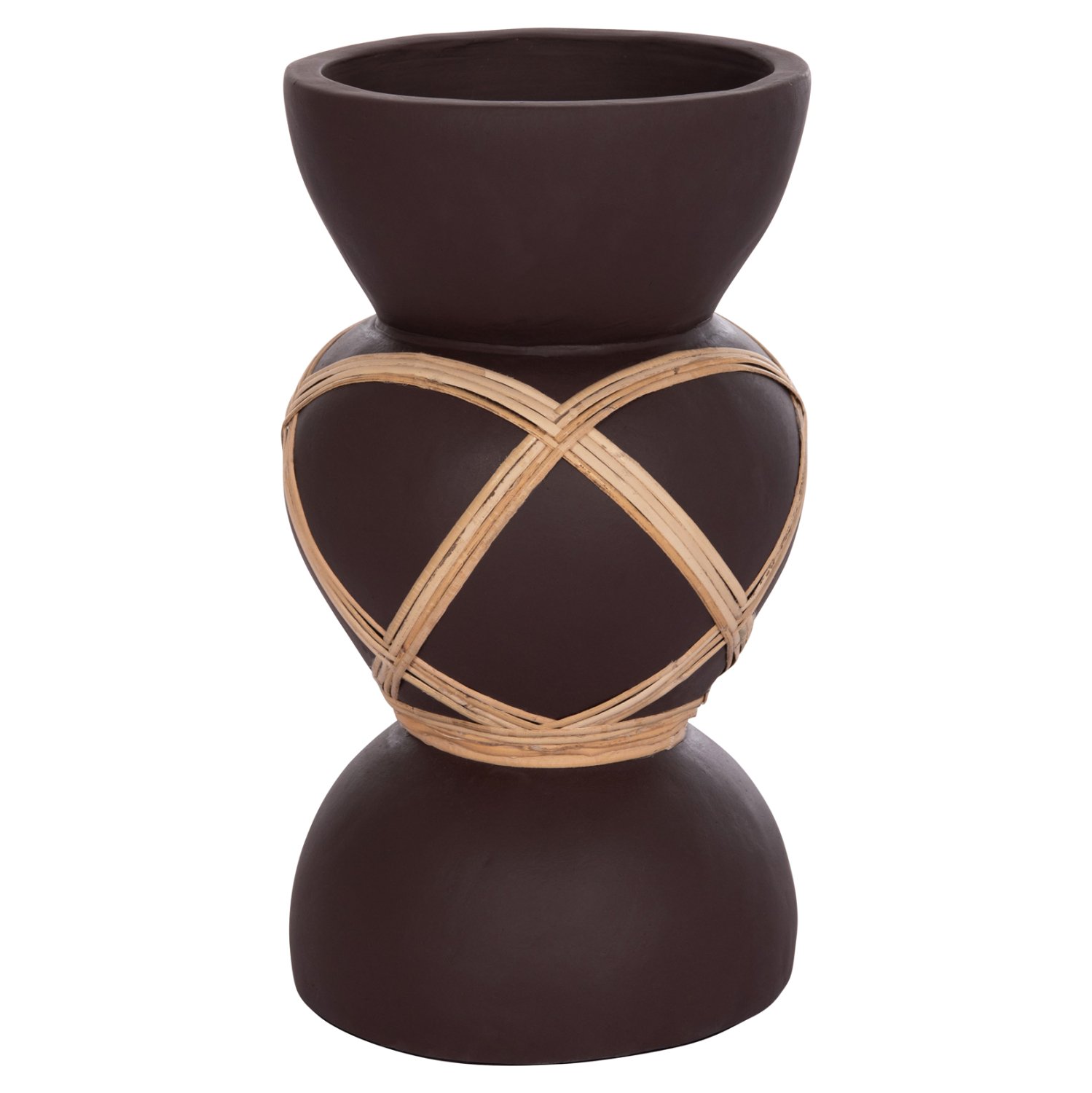 ΔΙΑΚΟΣΜΗΤΙΚΟ ΒΑΖΟ ΔΑΠΕΔΟΥ MAYNARD HM4672.07S TERRACOTTA ΣΟΚΟΛΑΤΙ-RATTAN Φ27.5x50Υεκ