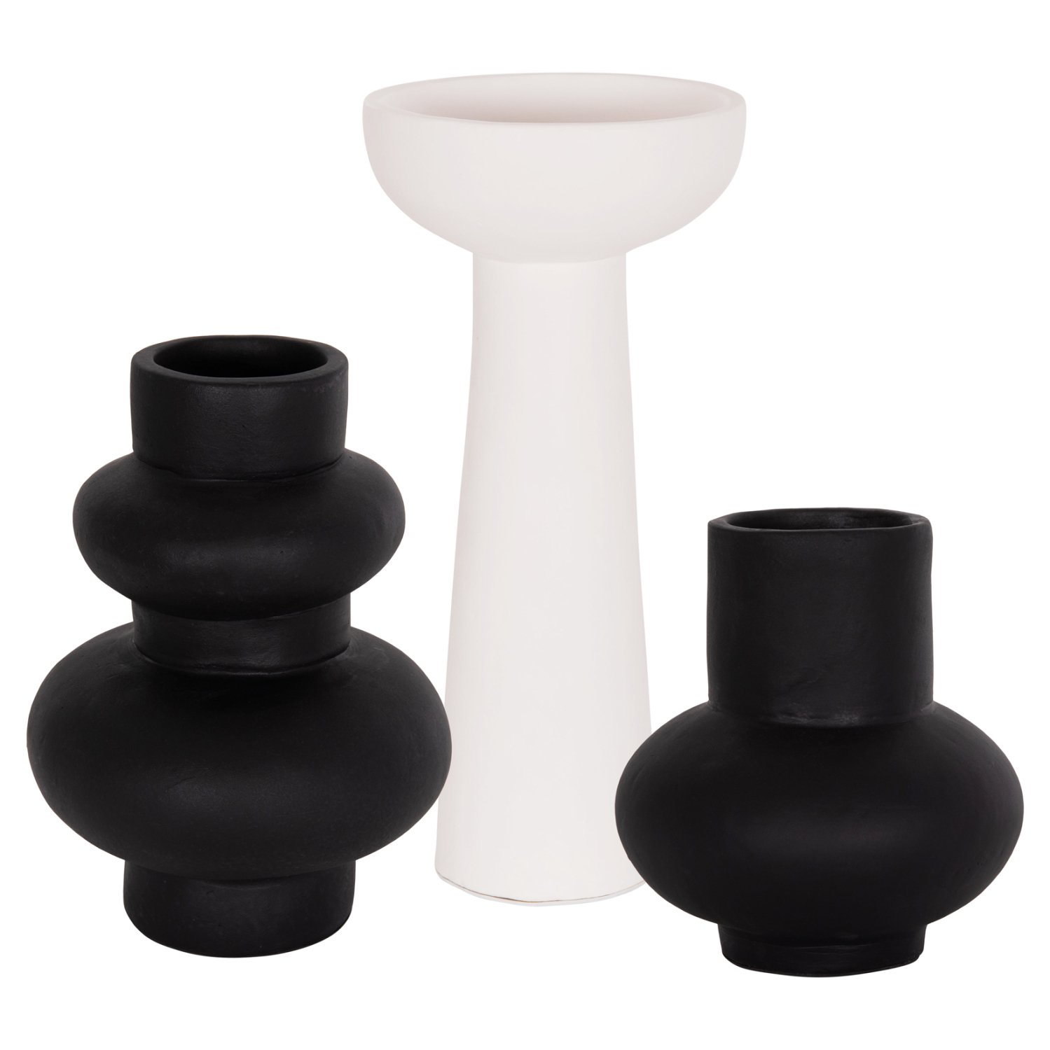 ΣΕΤ 3 ΕΠΙΤΡΑΠΕΖΙΑ ΔΙΑΚΟΣΜΗΤΙΚΑ ΒΑΖΑ LEKKAN ΗΜ21142.01 ΤΕΡΑΚΟΤΑ ΣΕ ΛΕΥΚΟ & ΜΑΥΡΟ