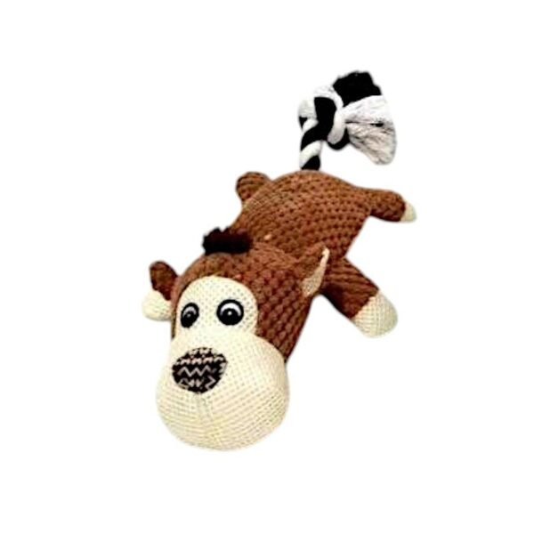 Λούτρινο παιχνίδι σκύλου ζωάκι με σχοινί - 40x10cm - 550814