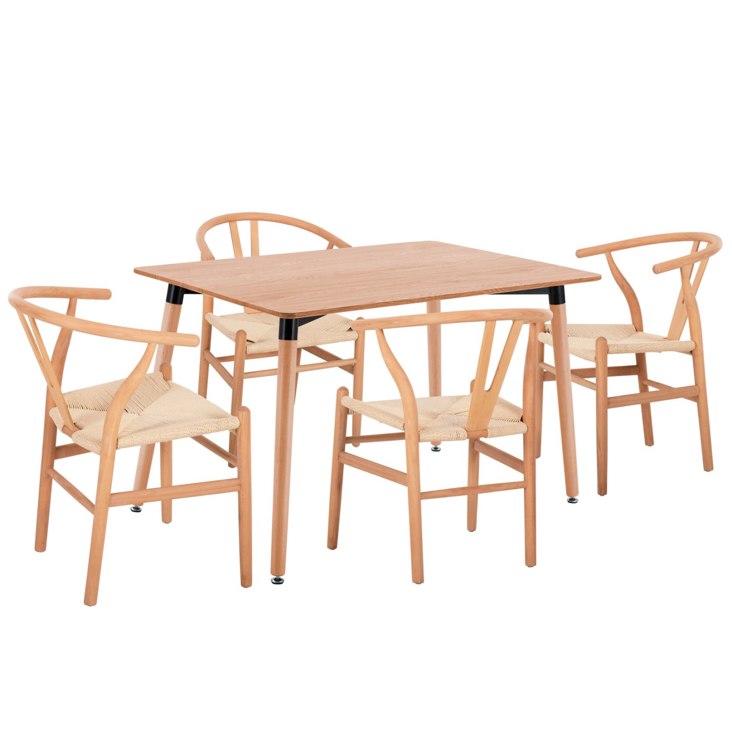 ΣΕΤ ΤΡΑΠΕΖΑΡΙΑΣ 5ΤΜΧ BRAVE HM21182 MDF TOP-ΞΥΛΟ ΟΞΙΑΣ & PAPER ROPE ΣΕ ΦΥΣΙΚΟ