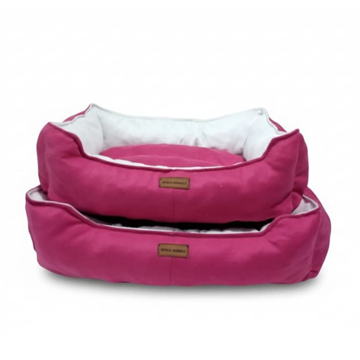 Robert Shop Collection Σετ Κρεβατιών Κατοικιδίων Τετράγωνο Λευκό-Ροζ 2τμχ