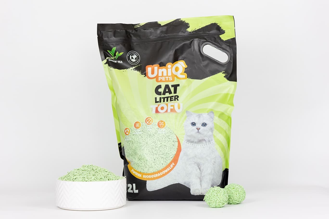 Uniq Βιοδιασπώμενο τόφου 12Lt Άμμος Γάτας GREEN TEA