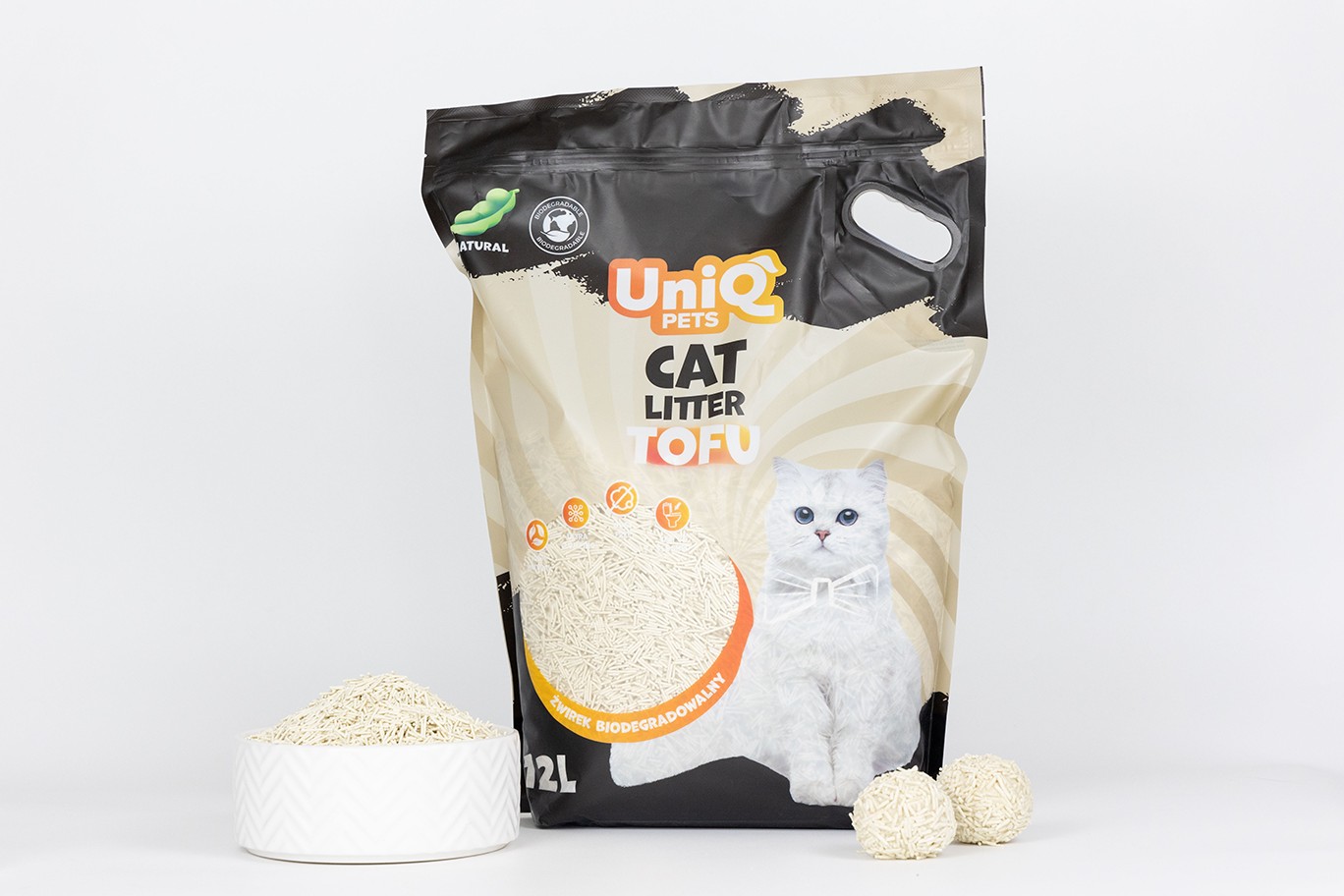 Uniq Βιοδιασπώμενο τόφου 12Lt Άμμος Γάτας Natural