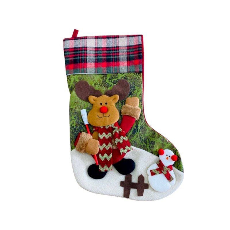 Χριστουγεννιάτικη διακοσμητική κάλτσα κρεμαστή - 30x47cm - 212191
