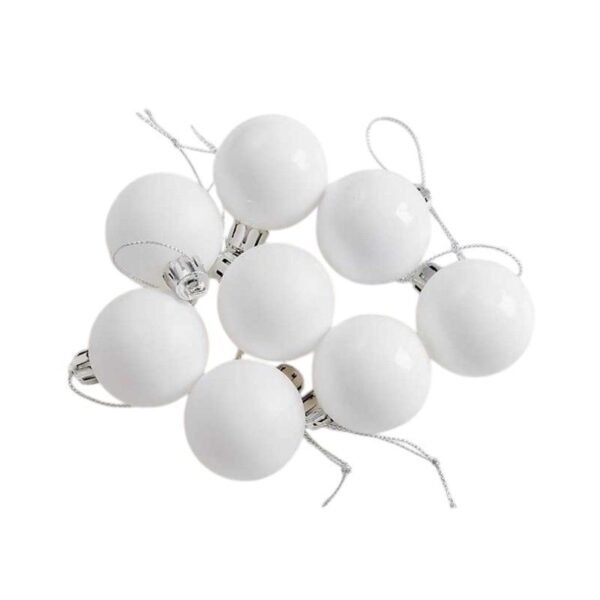 Σετ Χριστουγεννιάτικες μπάλες - 8cm - 6pcs - 326086 - White