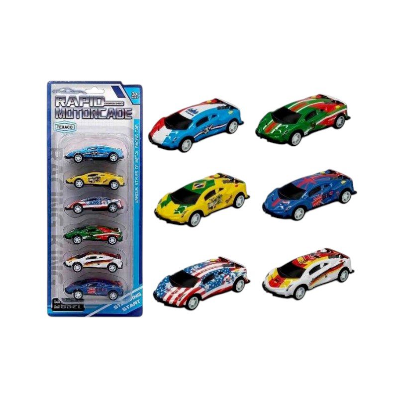 Σετ μεταλλικά αυτοκινητάκια - Pull Back - 6pcs - 562-78 - 917342