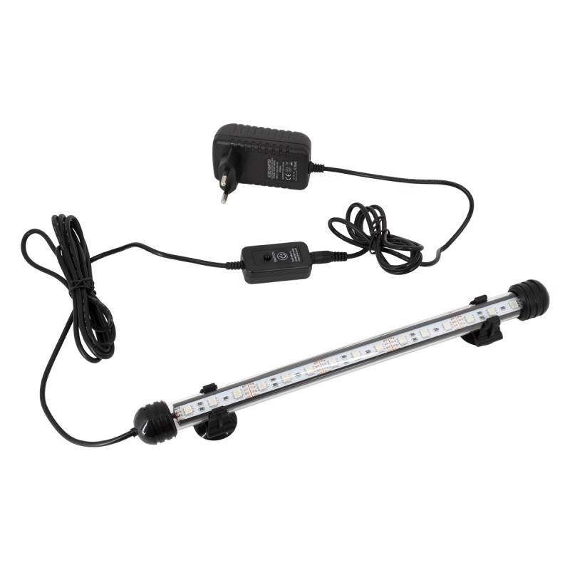 AquaBright - LED Φωτιστικό Ενυδρείου Αδιάβροχο Ράβδος με Τροφοδοτικό και Ασύρματο Χειριστήριο IR 8W 28cm - Πολύχρωμο RGB