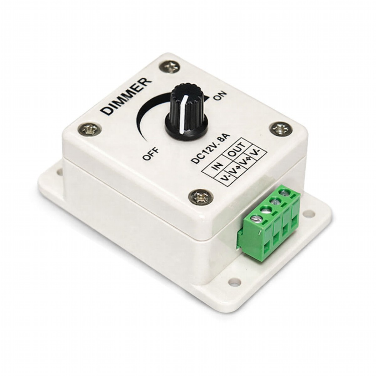 VenCore 6613-10003 - Dimmer 12-24V 96-188W with Knob Button - Επιτοιχιο Εξωτερικό LED Dimmer Ροοστάτης με Ποτενσιόμετρο 12 Volt 96 Watt & 24 Volt 188 Watt Μέγιστο Φορτίο