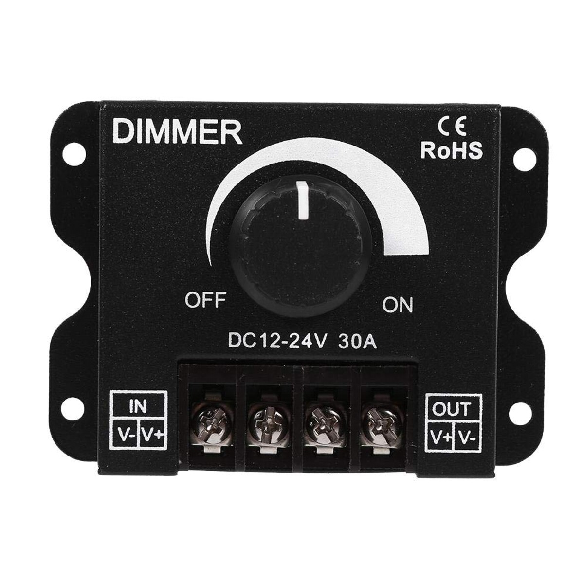 VenCore 6613-10004 - Dimmer 12-24V 360-720W with Knob Button - Επιτοιχιο Εξωτερικό LED Dimmer Ροοστάτης με Ποτενσιόμετρο 12 Volt 360 Watt & 24 Volt 720 Watt Μέγιστο Φορτίο