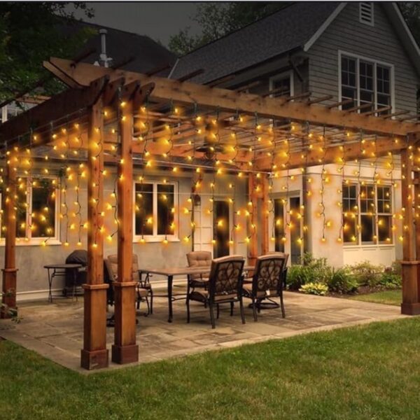 VenCore 7042-10004 - Fairy Curtain Lights 3x3m 300 LED 2200K - Χριστουγεννιάτικη Κουρτίνα με Διάφανο Καλώδιο 20W 230V 3x3m με 300 LED Θερμό Λευκό 2200K IP65 Αδιάβροχη