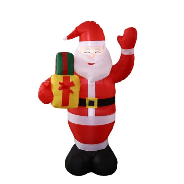 VenCore 8979-10002 - Santa Claus 1.5m - Χριστουγεννιάτικη Φιγούρα Φουσκωτή Αγιου Βασίλη Εξωτερικού Χώρου 1.5m Ύψος - Αυτόματο Φούσκωμα - Φωτιζόμενη