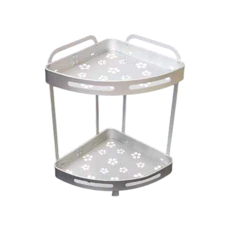 Μεταλλική ραφιέρα μπάνιου διώροφη γωνιακή - CW1001B2-2 - 521478 - Silver