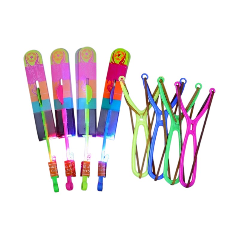 Ιπτάμενο παιχνίδι-ελικόπτερο με φωτισμό LED & σφεντόνα - 50pcs - 681020