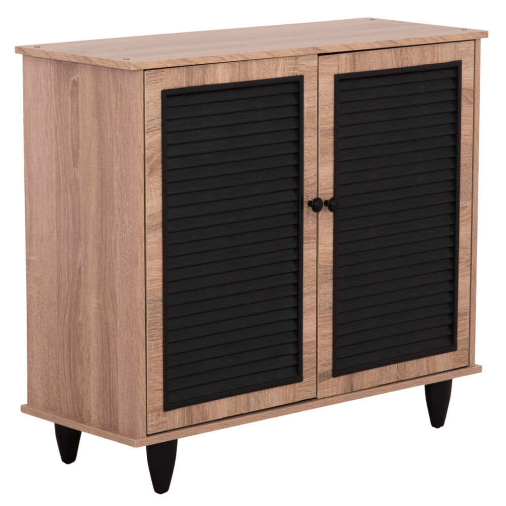 ΠΑΠΟΥΤΣΟΘΗΚΗ ΞΥΛΙΝΗ MCKENNA HM2266.02 ΣΕ ΧΡΩΜΑ SONAMA-ΜΑΥΡΟ 77x30x69Υεκ.