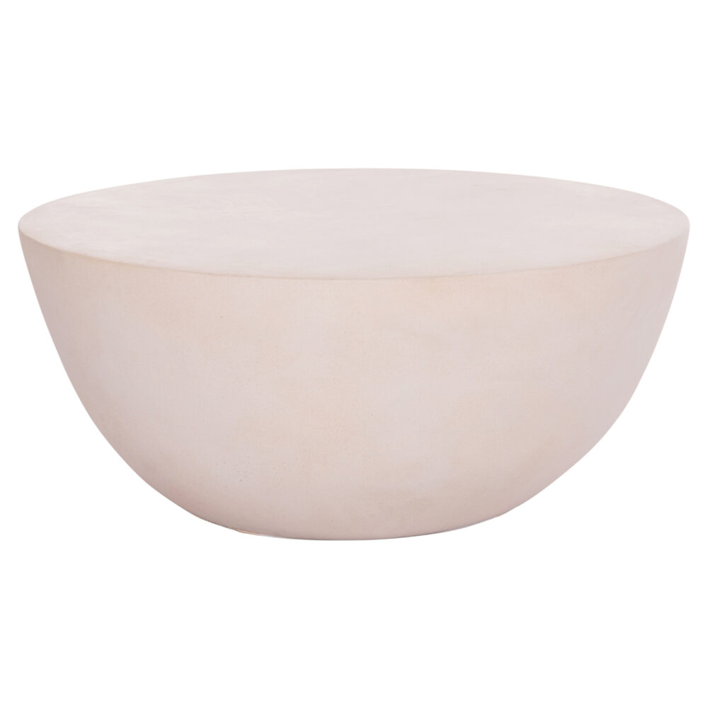 ΤΡΑΠΕΖΙ ΣΑΛΟΝΙΟΥ ΣΤΡΟΓΓΥΛΟ ALLAN HM18162.02 FIBER CEMENT ΣΕ ΑΝΟΙΧΤΟ ΜΠΕΖ--Φ92x49Υεκ.